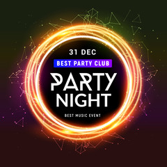 Night dance party music night poster template. Electro style concert disco club party event flyer invitation