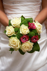 bride holding wedding bouquet