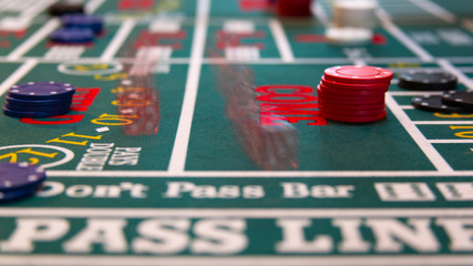 Rolling the dice on the craps casino table