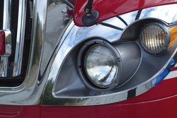 firefighter truck light front detail red vehicle
