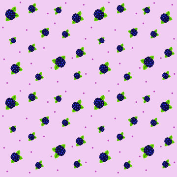 Vector Cartoon Blue Berry Pattern Template