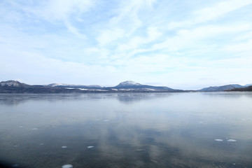 冬の屈斜路湖
