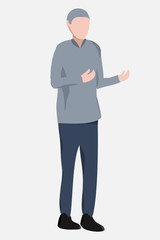 Man. An office worker in a suit. Character for office-themed or management. Vector illustration eps.