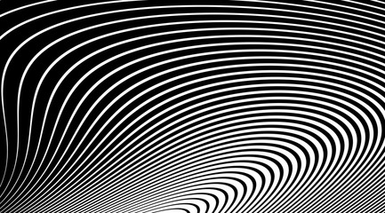 Optical illusion art abstract vector stripped background.
