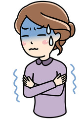 悪寒・寒気がする女性