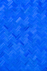 Old blue bamboo weave texture pattern