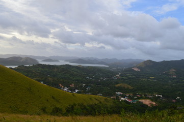 Fototapeta premium Aerial view of Coron from Mount Tapyas, Palawan, Philippines 