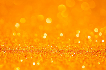 Abstract Golden glitter bokeh