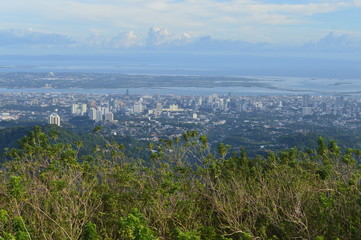 Top aerial view of Cebu city in the Philippines