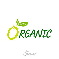 Healthy Food Logo Template, Emblem Natural Organic, Green Label, Vegan Product Stamp, Fresh From Farm Badge Logo, Consumption Of Healthy Life Vector Illustration
