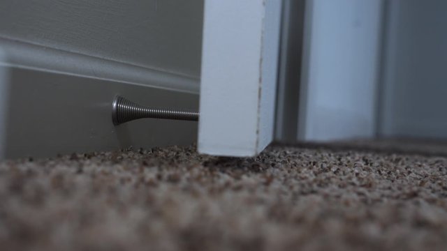 White door stops on a door stopper