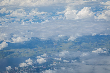 sky and clouds view from airplan