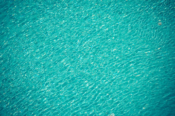 Blue color of wave and reflection