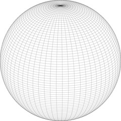 Wireframe sphere globe vector on white background