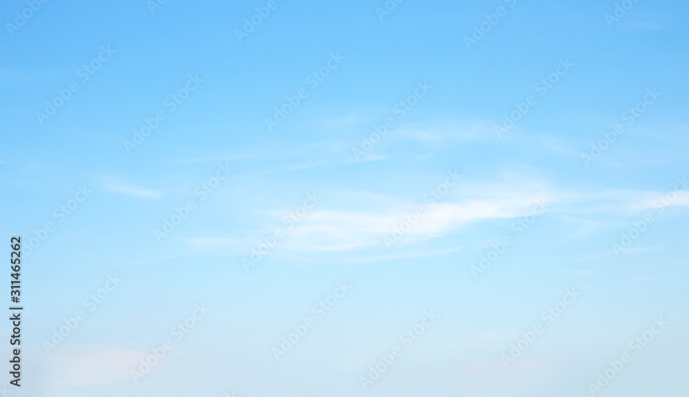 Wall mural beauty white cloud and clear blue sky in sunny day texture background