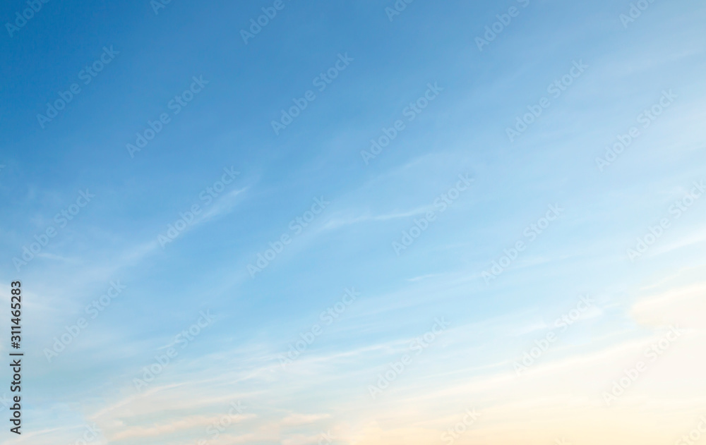 Wall mural beauty white cloud and clear blue sky in sunny day texture background