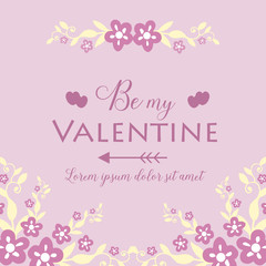 Obraz na płótnie Canvas Ornate pink and white floral frame seamless, for card design happy valentine. Vector