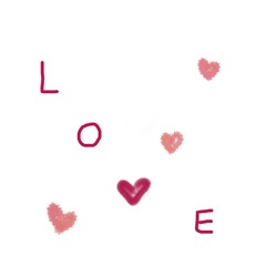 love letter  and red heart on white background