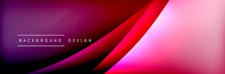 Flowing waves with 3d shadow effects and fluid gradients. Dynamic trendy abstract background. Vector Illustration