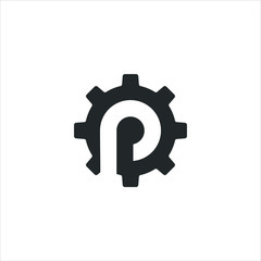 P Gear logo vector template download