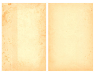 Set of Two Yellowed Papers Salvaged From an old Book