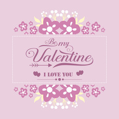 Fototapeta na wymiar Decoration pink and white floral frame, for poster happy valentine, romantic. Vector