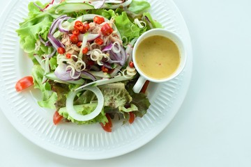fresh salad on a white plate