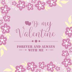Obraz na płótnie Canvas Pattern wallpaper of cards happy valentine unique, with beautiful pink and white flower frame. Vector