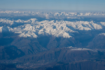 View of the Alps - Dolomite  from the plane