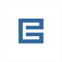 letter E simple unique logo design