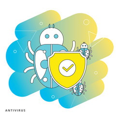 Computer virus concept. Bug virus icon