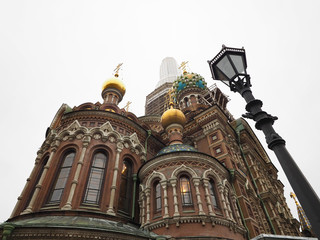 Obraz premium Church of the Savior on Spilled Blood During maintenance it is a beautiful temple in Russia, a public place.