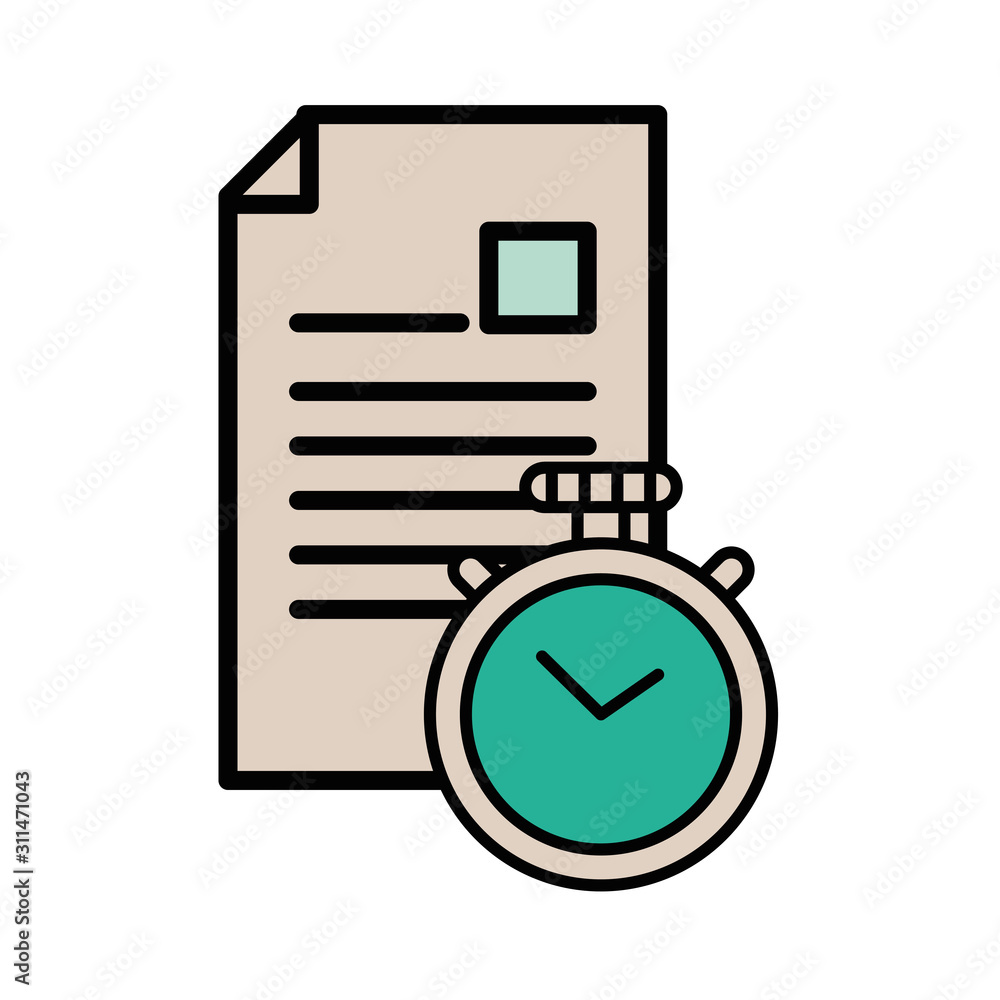 Poster document file with chronometer icon