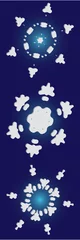 Poster Kit of isolated  silhouettes of snowflakes on blue background. © Эдуард Ку знецов