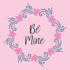 Shape unique leaf flower frame, for invitation card design be mine. Vector