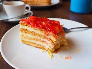 Desserts and coffee is a simple European breakfast.