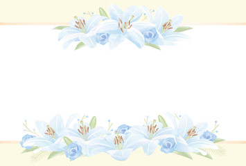 花　植物　フレーム　百合　イラスト