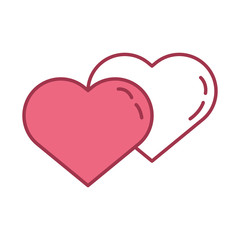 happy valentines day hearts icons
