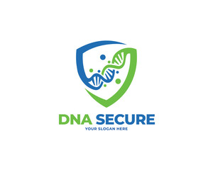 DNA secure logo design vector