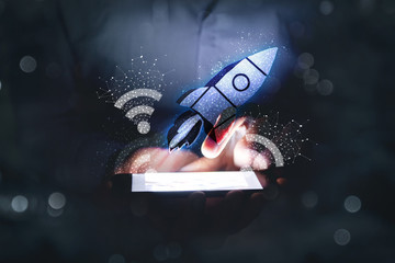 business concept fast internet access