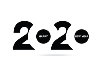 Happy New Year 2020 Text Design. Vector Eps 10