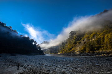 clouds over mountain