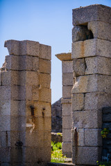 Fragment of an abandoned old fort on the Crozon Peninsula. Finister. Brittany. France