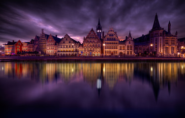 old castle at night