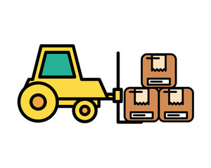 forklift vehicle service isolated icon