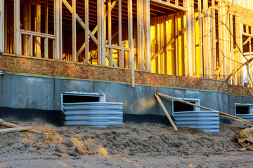 Building materials window well for basement construction