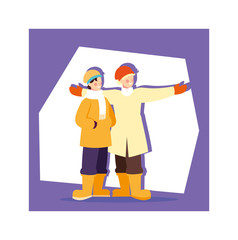 scene of men with winter clothes