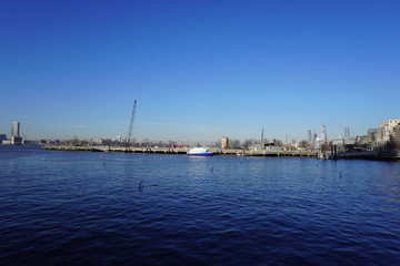 Fototapeta premium yachts in the harbor new york city hudson river park