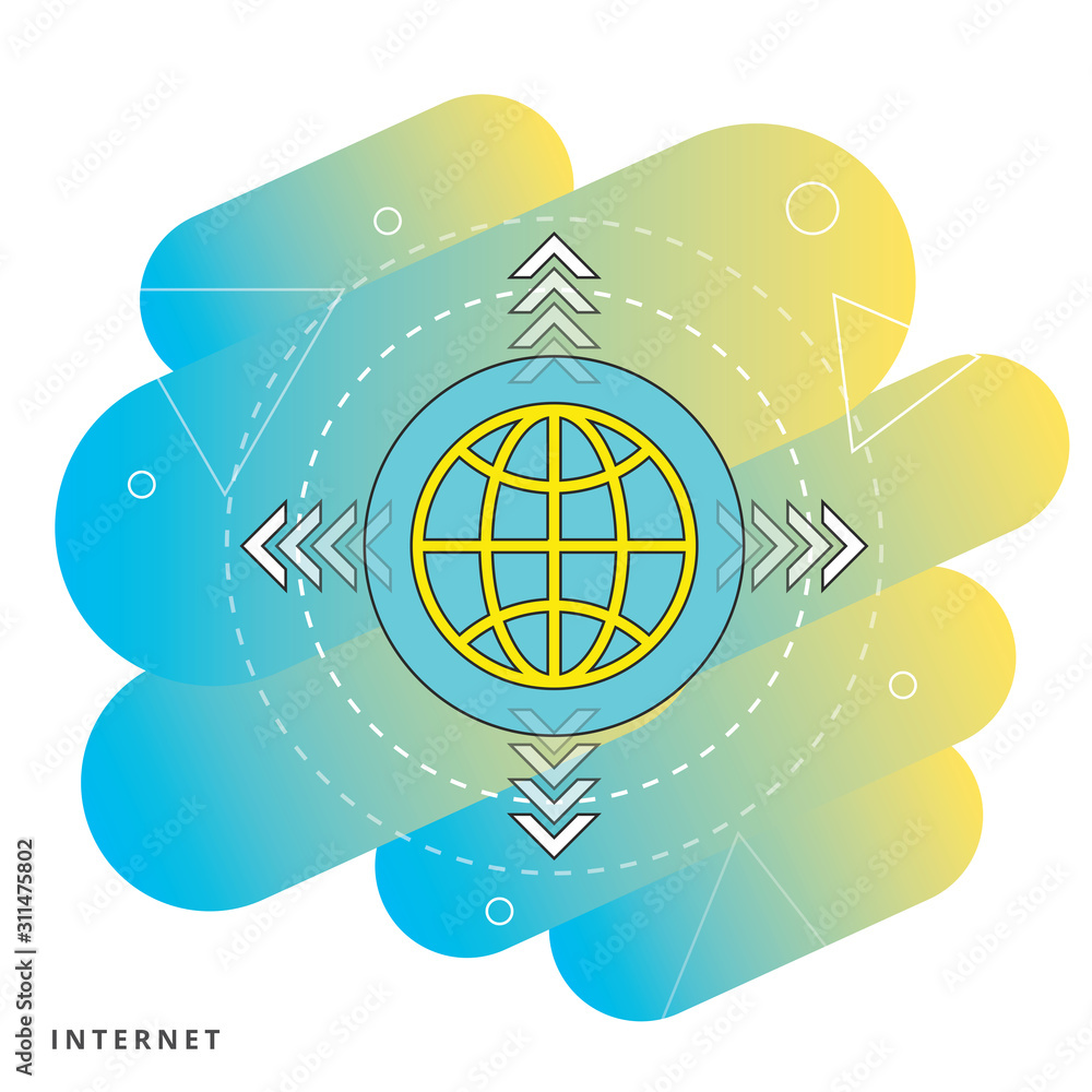 Aufkleber internet icon. go to web sign. internet symbol.