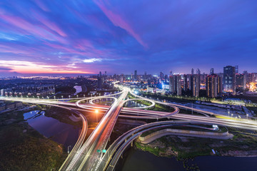 traffic in hong kong at night